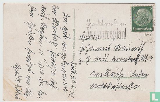 Deutschland Hessen Rüdesheim a. Rh. Der Rhein Mäuseturm und Ruine Ehrenfels bei Bingen 1938 Postkarte Ansichtskarte - Bild 2