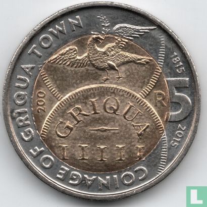 South Africa 5 rand 2015 "200th anniversary of the Griqua Town coinage" - Image 2
