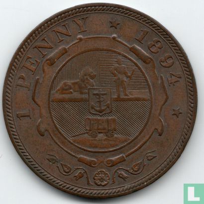 Afrique du Sud 1 penny 1894 - Image 1