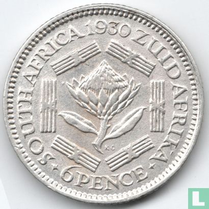 Zuid-Afrika 6 pence 1930 - Afbeelding 1