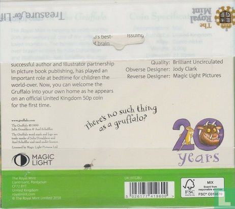 Verenigd Koninkrijk 50 pence 2019 (folder - gekleurd) "20 years Edition of the children's book The Gruffalo" - Afbeelding 2