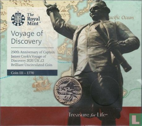 United Kingdom 2 pounds 2020 (folder) "250th anniversary of Captain Cook's voyage of discovery" - Image 1