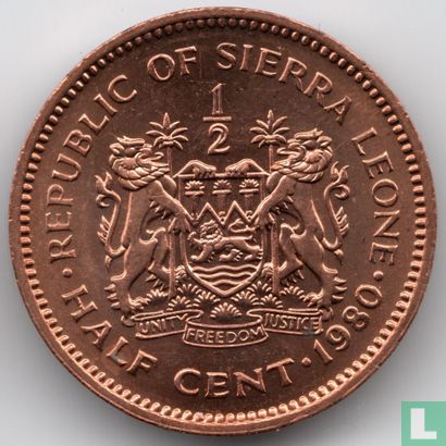 Sierra Leone ½ cent 1980 - Afbeelding 1