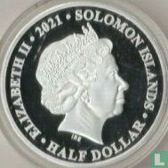 Îles Salomon ½ dollar 2021 (PROOFLIKE - non coloré) "95th Birthday of Queen Elizabeth II" - Image 1