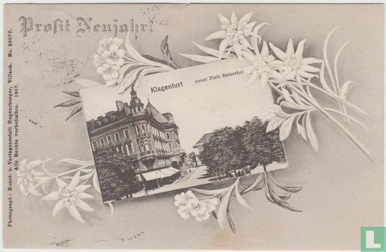 Österreich Kärnten Klagenfurt neuer Platz Rainerhof 1907 Postkarte Ansichtskarte Postcard - Image 1