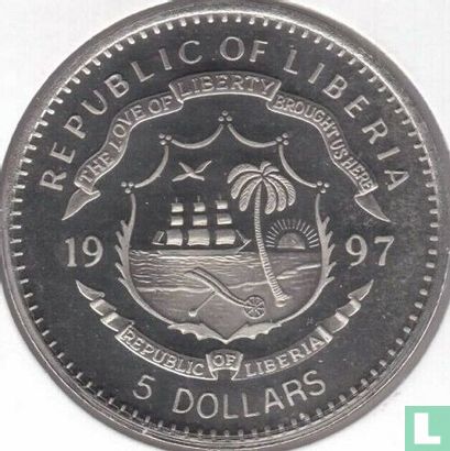 Libéria 5 dollars 1997 "Elephant" - Image 1