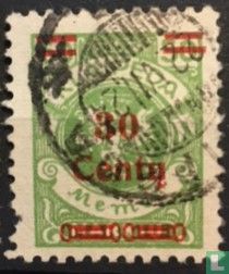 National coat of arms, with overprint