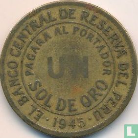 Peru 1 sol de oro 1945 - Afbeelding 1
