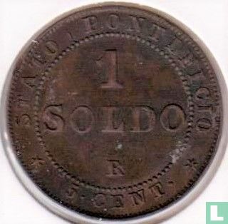 États pontificaux 1 soldo 1866 (petit buste) - Image 2