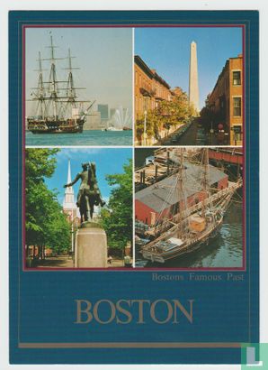 United States MA Massachusetts Boston Famous Past Postcard - Afbeelding 1
