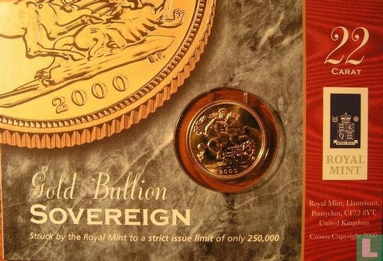 United Kingdom 1 sovereign 2000 (coincard) - Image 1