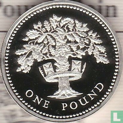 Verenigd Koninkrijk 1 pound 1987 (PROOF - zilver) "English oak" - Afbeelding 2