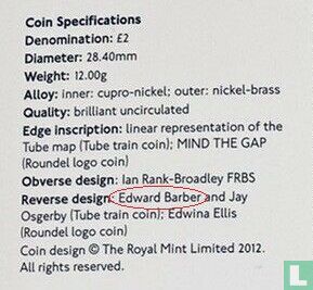 Verenigd Koninkrijk 2 pounds 2013 "150th anniversary of London Underground - The train" - Afbeelding 3