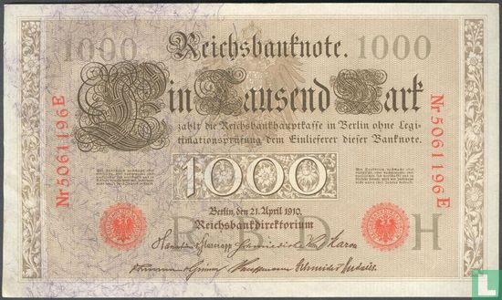 Reichsbank, 1000 Mark  - Afbeelding 1