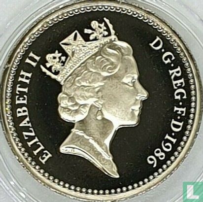 Verenigd Koninkrijk 1 pound 1986 (PROOF - nikkel-messing) "Northern Irish flax" - Afbeelding 1