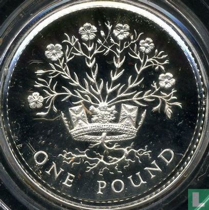 Royaume-Uni 1 pound 1986 (BE - argent) "Northern Irish flax" - Image 2