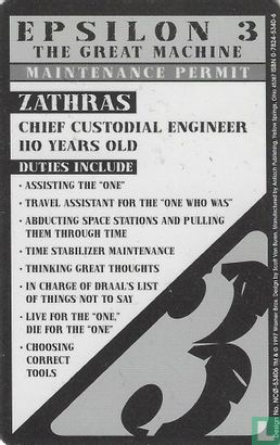 Babylon 5 Zathras Maintenance Permit Identification Card ID Badge - Afbeelding 2