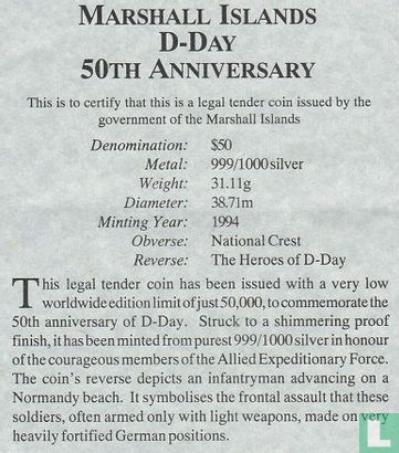 Marshalleilanden 50 dollar 1994 (PROOF) "50th anniversary of D-Day" - Afbeelding 3