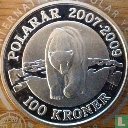 Denmark 100 kroner 2007 (PROOF) "International Polar Year" - Image 2