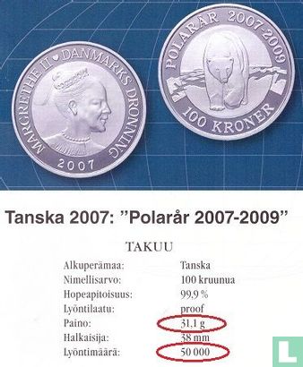 Denemarken 100 kroner 2007 (PROOF) "International Polar Year" - Afbeelding 3