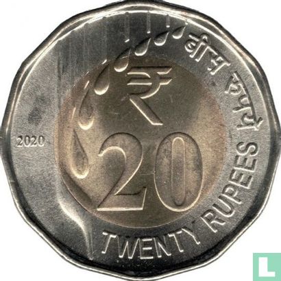 India 20 rupees 2020 (Calcutta) - Image 1
