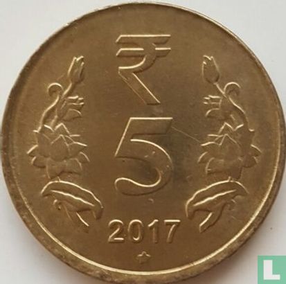 India 5 rupees 2017 (Hyderabad) - Image 1