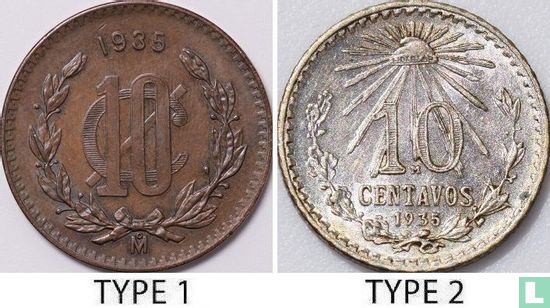 Mexiko 10 Centavo 1935 (Typ 1) - Bild 3