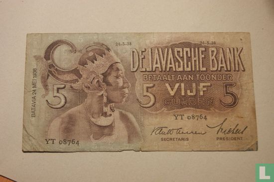 Niederländisch-Ostindien 5 Gulden - Bild 1