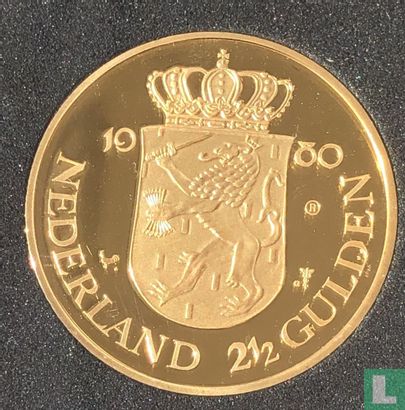 Nederland 2 1/2 gulden 1980 verguld replica - Bild 1