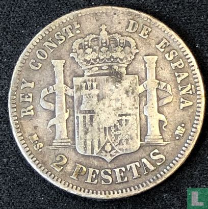 Spanje 2 peseta 1883 - Afbeelding 2