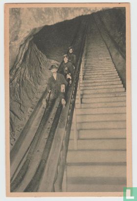 Rutschbahn im Berchtesgadener Salzbergwerk Byern Ansichtskarten Salt Mine Slide Bavaria Postcard - Afbeelding 1