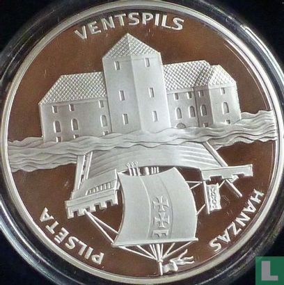 Latvia  1 lats 2000 (PROOF) "Hanseatic cities - Ventspils" - Image 2
