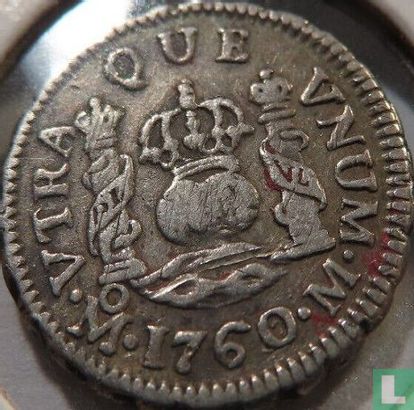 Mexico ½ real 1760 (type 2) - Afbeelding 1