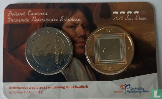 Netherlands 2 euro 2022 (coincard - with bicolor medal) "Jan Steen" - Image 1