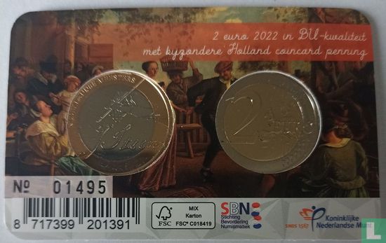 Netherlands 2 euro 2022 (coincard - with bicolor medal) "Jan Steen" - Image 2