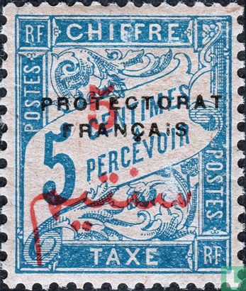 Franse portzegel met opdruk  