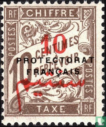 French postage due stamp with overprint  