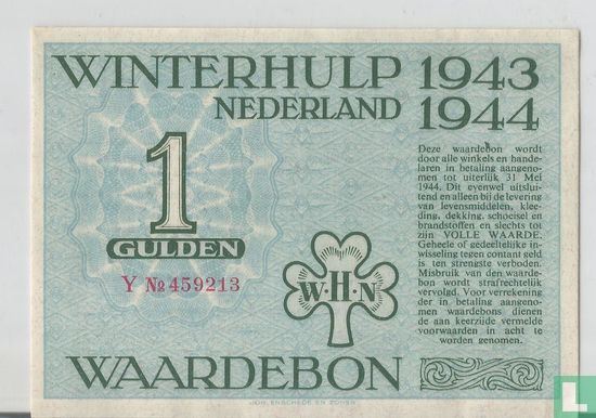 Nederland - Bankbiljet 1 gulden 1943/1944 "Winterhulp" Serie Y - Afbeelding 1