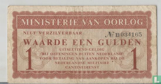 1 Guilder +/- 1954 Ministry of War (Military Canteen Money) - Image 1
