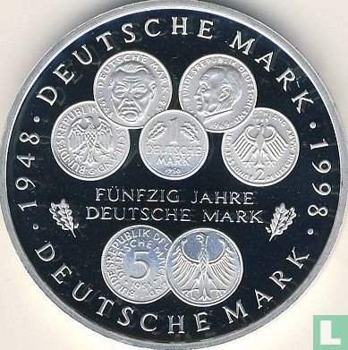 Deutschland 10 Mark 1998 (PP - F) "50th anniversary of the Deutsche Mark" - Bild 1