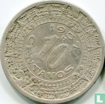 Mexique 10 centavos 1937 - Image 1