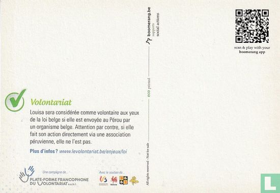 5797 - Plate-forme francophone du volontariat "Louisa (Belge) veut ..." - Afbeelding 2