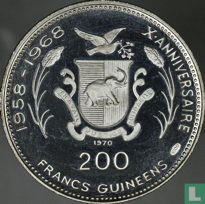 Guinee 200 francs 1970 (PROOF) "John and Robert Kennedy" - Afbeelding 1