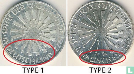 Duitsland 10 mark 1972 (F - type 1) "Summer Olympics in Munich - Spiraling symbol" - Afbeelding 3