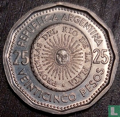 Argentinië 25 pesos 1964 "First issue of national coinage in 1813" - Afbeelding 2