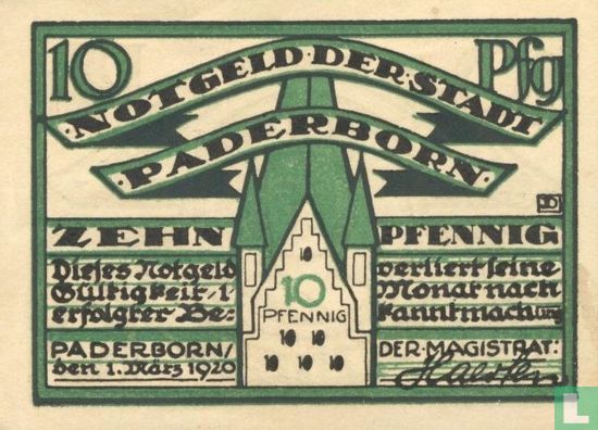 Paderborn, City - 10 Pfennig 1920 - Image 1
