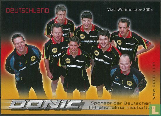 Deutschland Vize-Weltmeister 2004 Donic Sponsor der Deutschen TT-Nationalmannschaften