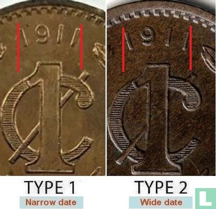Mexico 1 centavo 1911 (type 1) - Image 3