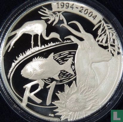 South Africa 1 rand 2004 (PROOF) "10th anniversary of South African Democracy" - Image 2