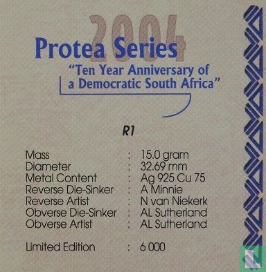 Südafrika 1 Rand 2004 (PP) "10th anniversary of South African Democracy" - Bild 3